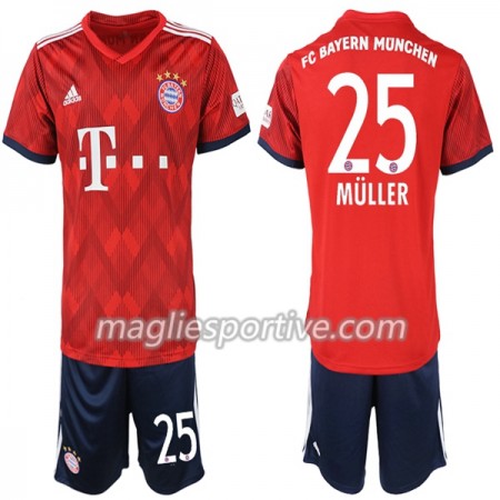 Completo Calcio Bayern Monaco Müller 25 Bambino Divisa Prima 2018/2019